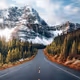 Road next to the mountain