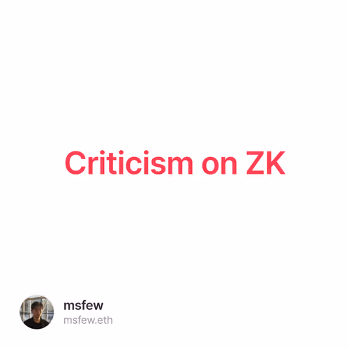 Criticism on ZK