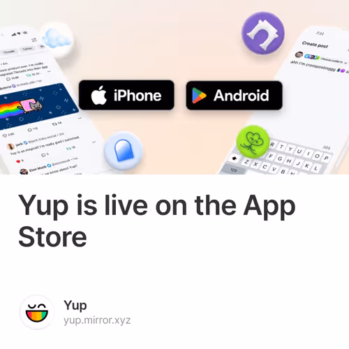 Yup is live on the App Store