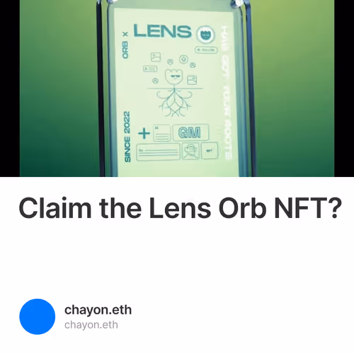 Claim the Lens Orb NFT?