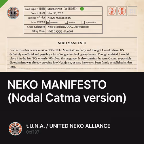 NEKO MANIFESTO (Nodal Catma version)