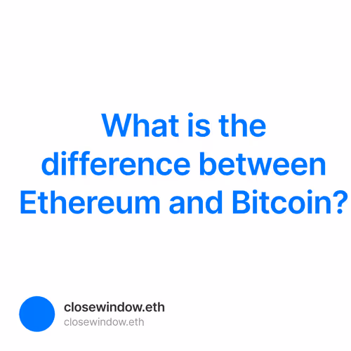 What is the difference between Ethereum and Bitcoin?