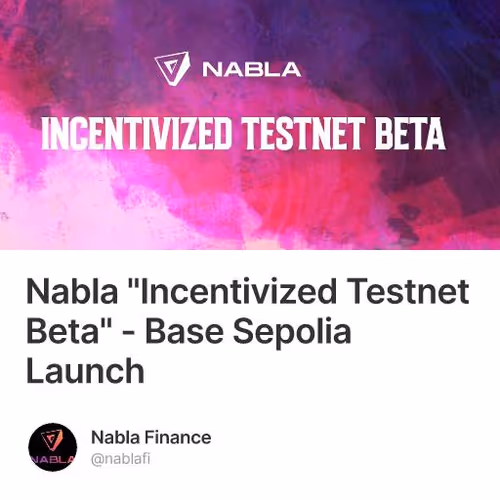 Nabla "Incentivized Testnet Beta" - Base Sepolia Launch