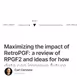 Maximizing the impact of RetroPGF: a review of RPGF2 and ideas for how data can improve fu