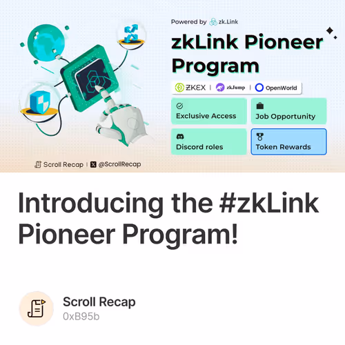 Introducing the #zkLink Pioneer Program!