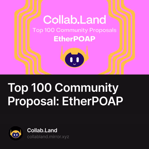 Top 100 Community Proposal: EtherPOAP