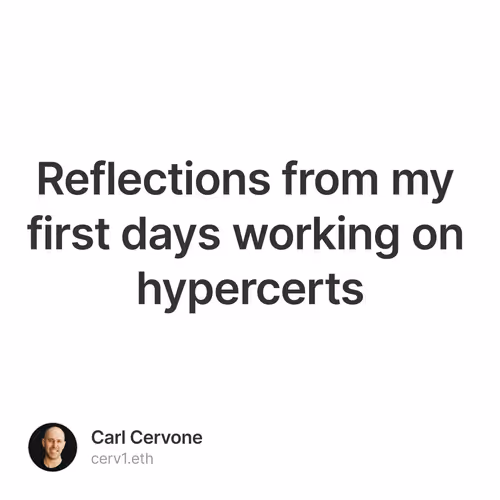 Reflections from my first days working on hypercerts