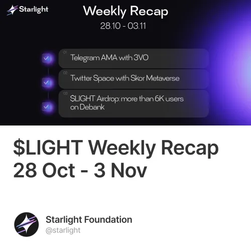 $LIGHT Weekly Recap 28 Oct - 3 Nov