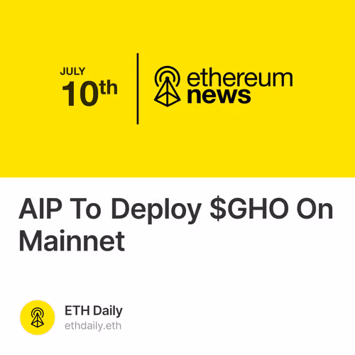 AIP To Deploy $GHO On Mainnet