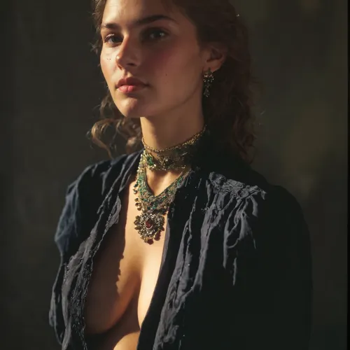 Girl with a beautiful neckline
