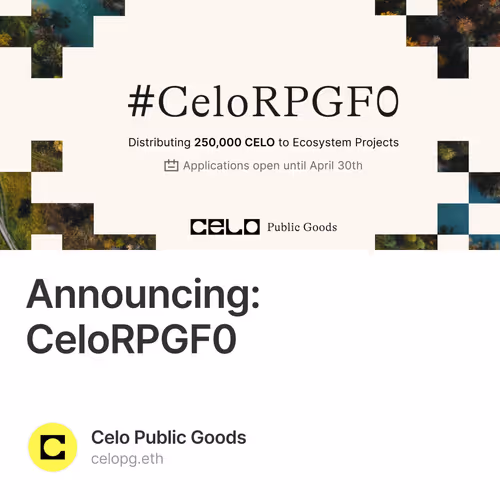 Announcing: CeloRPGF0