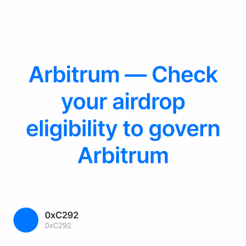 Arbitrum — Check your airdrop eligibility to govern Arbitrum