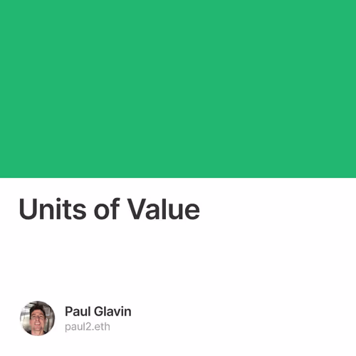 Units of Value
