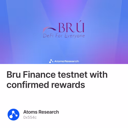 Bru Finance testnet with confirmed rewards