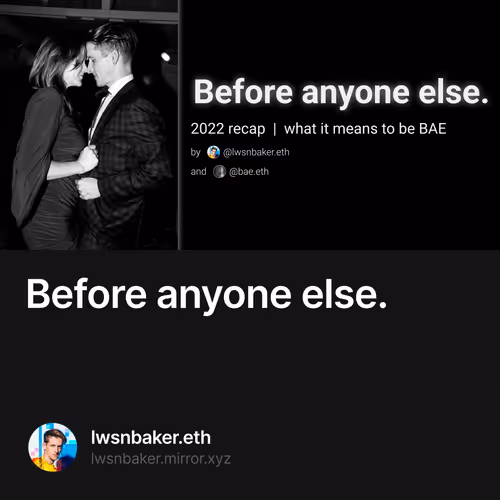 Before anyone else.