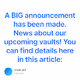 A BIG announcement has been made. News about our upcoming vaults! You can find details her