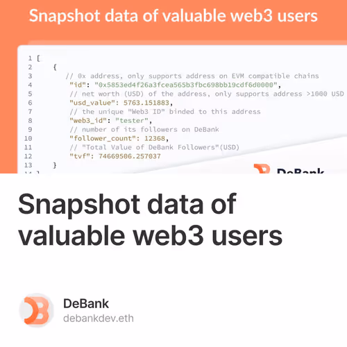 Snapshot data of valuable web3 users