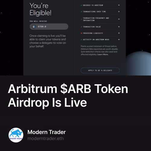 Arbitrum $ARB Token Airdrop Is Live