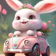 Rabbit in the car