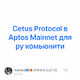 Cetus Protocol в Aptos Mainnet для ру комьюнити