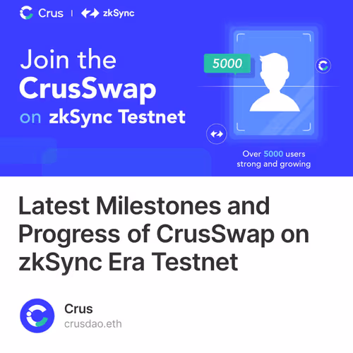 Latest Milestones and Progress of CrusSwap on zkSync Era Testnet