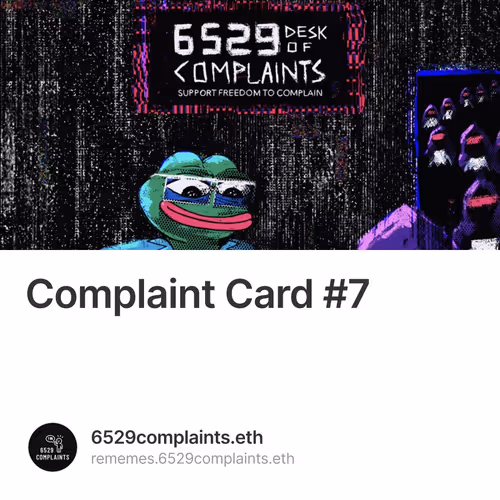 Complaint Card #7