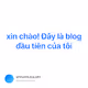 xin chào! Đây là blog đầu tiên của tôi