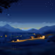 A peaceful village under the stars
