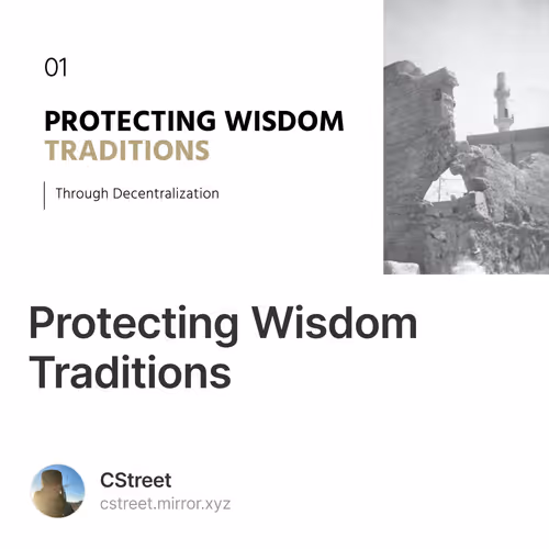 Protecting Wisdom Traditions