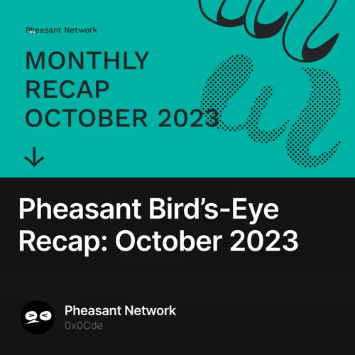 Pheasant Bird’s-Eye Recap: October 2023