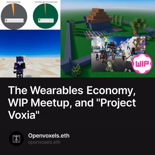 The Wearables Economy, WIP Meetup, and "Project Voxia"