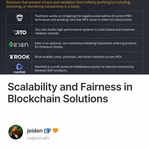 Scalability and Fairness in Blockchain Solutions