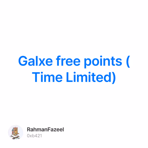 Galxe free points (Time Limited)