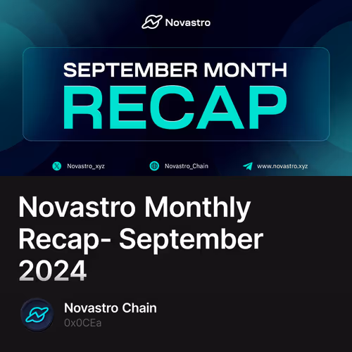 Novastro Monthly Recap-  September 2024