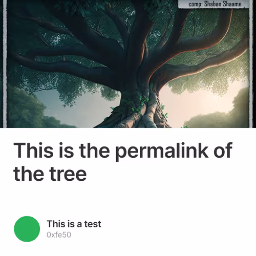 This is the permalink of the tree