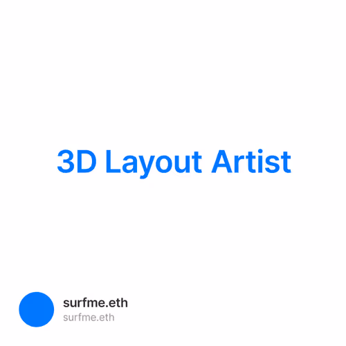 3D Layout Artist