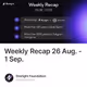 Weekly Recap 26 Aug. - 1 Sep.