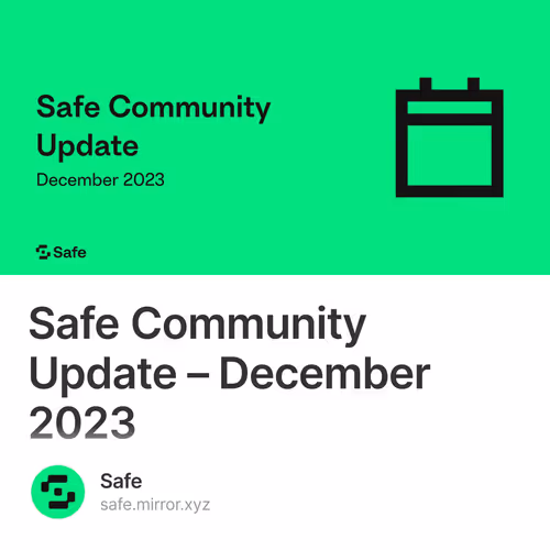 Safe Community Update – December 2023