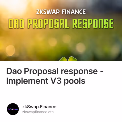Dao Proposal response - Implement V3 pools