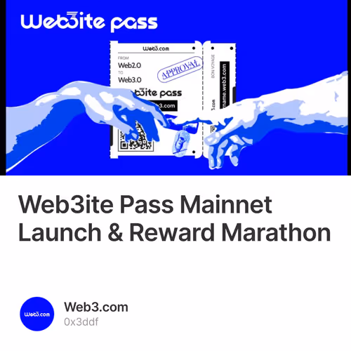 Web3ite Pass Mainnet Launch & Reward Marathon