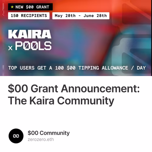 $00 Grant Announcement: The Kaira Community