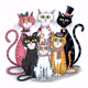 Group of Crazy Cats