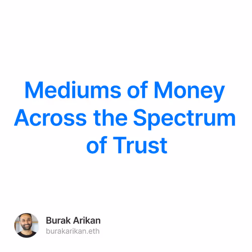 Mediums of Money Across the Spectrum of Trust