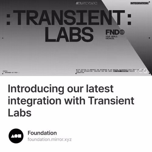 Introducing our latest integration with Transient Labs