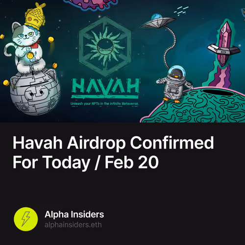 Havah Airdrop Confirmed For Today / Feb 20