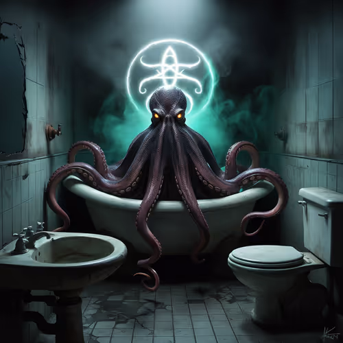 Cthulhu in bathroom