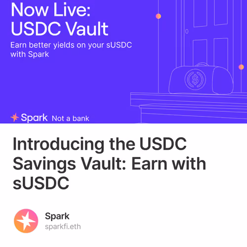 Introducing the USDC Savings Vault: Earn with sUSDC
