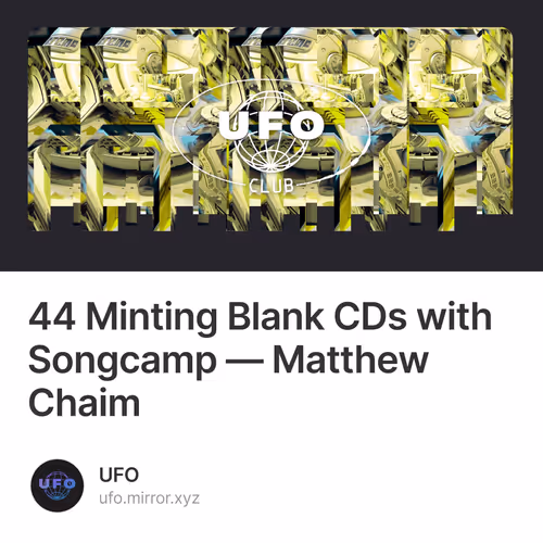 44 Minting Blank CDs with Songcamp — Matthew Chaim