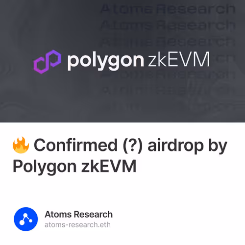 🔥 Confirmed (?) airdrop by Polygon zkEVM
