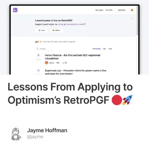 Lessons From Applying to Optimism’s RetroPGF 🔴🚀